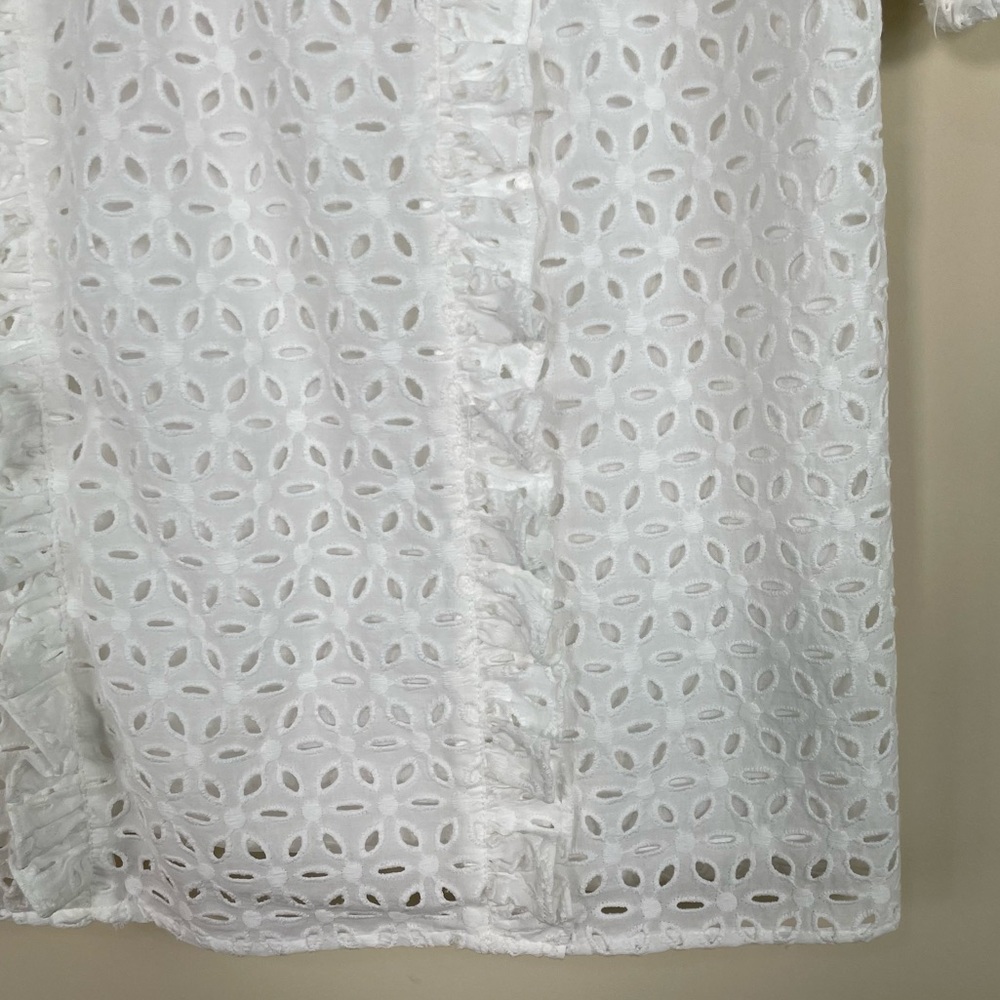 Rachel Parcell White Eyelet Ruffle Blouse - Picture 8 of 8